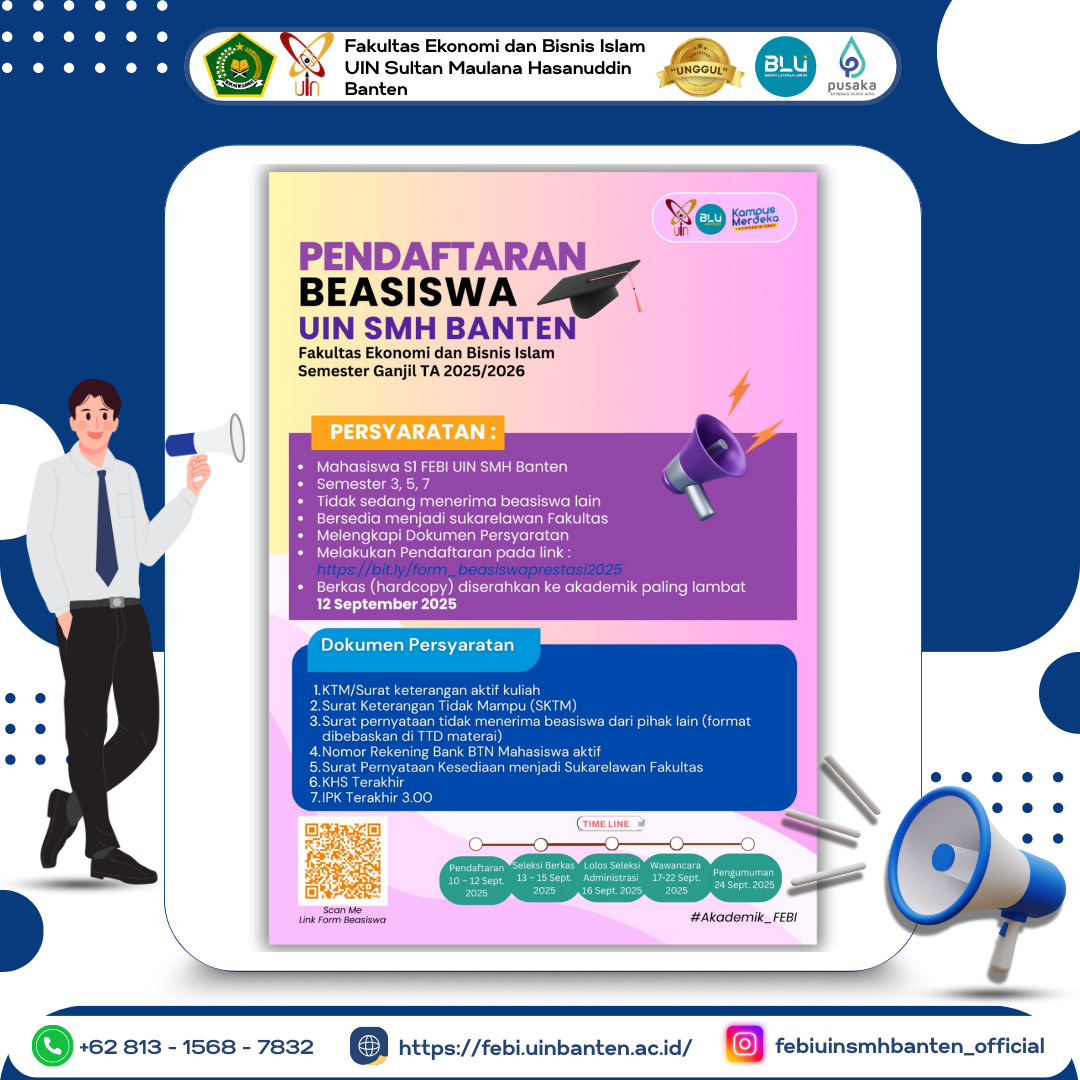 Beasiswa Fakultas Ekonomi dan Bisnis Islam UIN SMH Banten